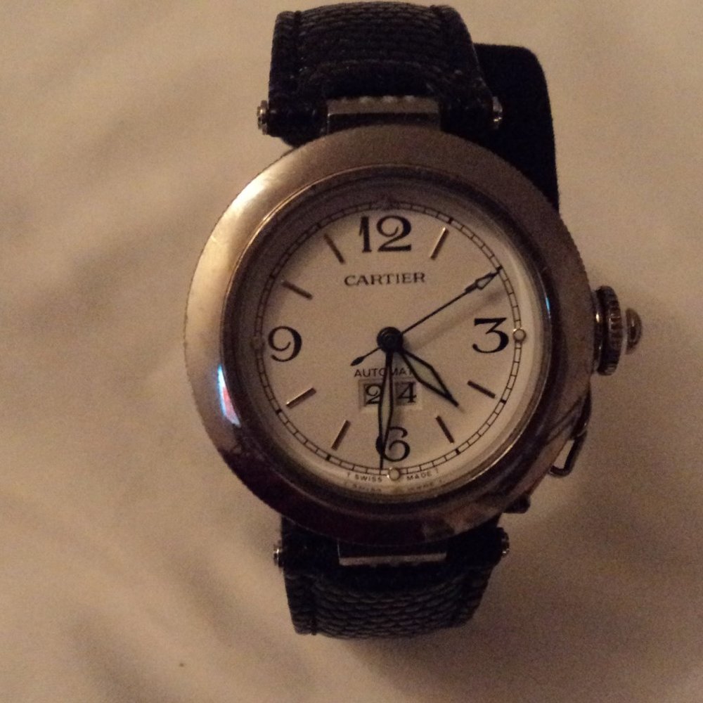 Pasha de Cartier men's watch 18K white gold